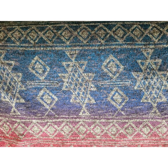 Anthropologie Moon Collection Lrg Aztec Colorful Lightweight Knit Beach Sweater - Picture 3 of 7